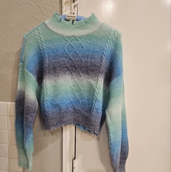 NWT NYC Knits by the Sweater Dept Space Dye Pullover distressed mock neck XL - Picture 7 of 11